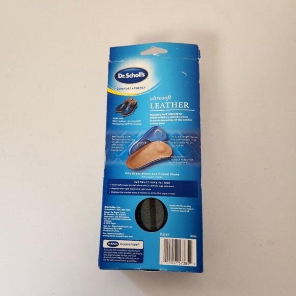 Dr. Scholl's Comfort and Energy Leather Insoles for Men's Dress Shoes New NWT - Picture 4 of 6